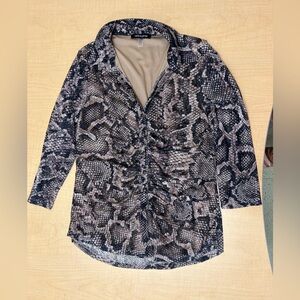 Cable & Gauge Black and Gray Snake Print Blouse